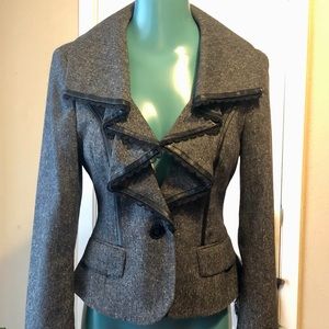 Bebe gray and black blazer, wool, size 8